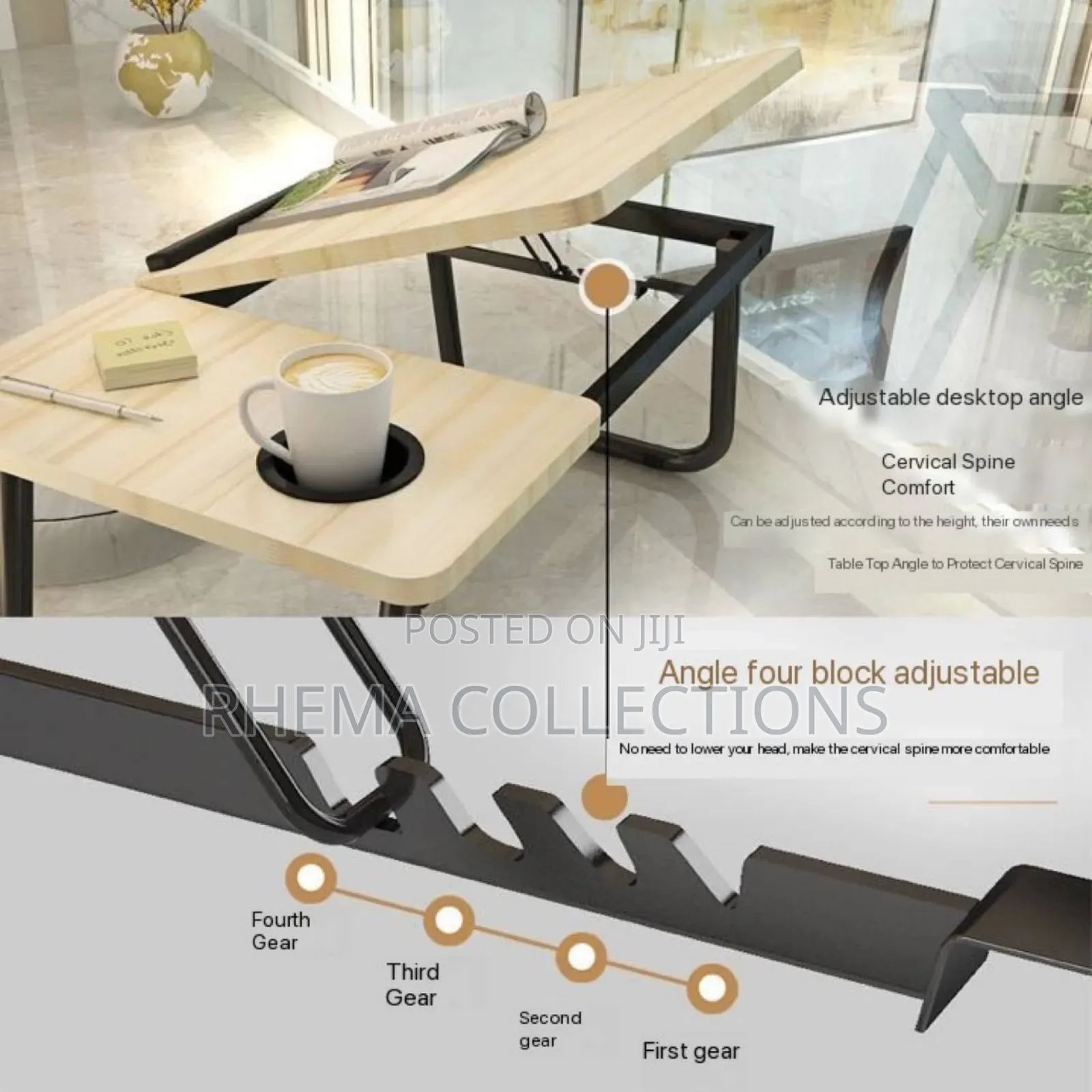 Removable Folding Reading Table/Desk With Cup Holder