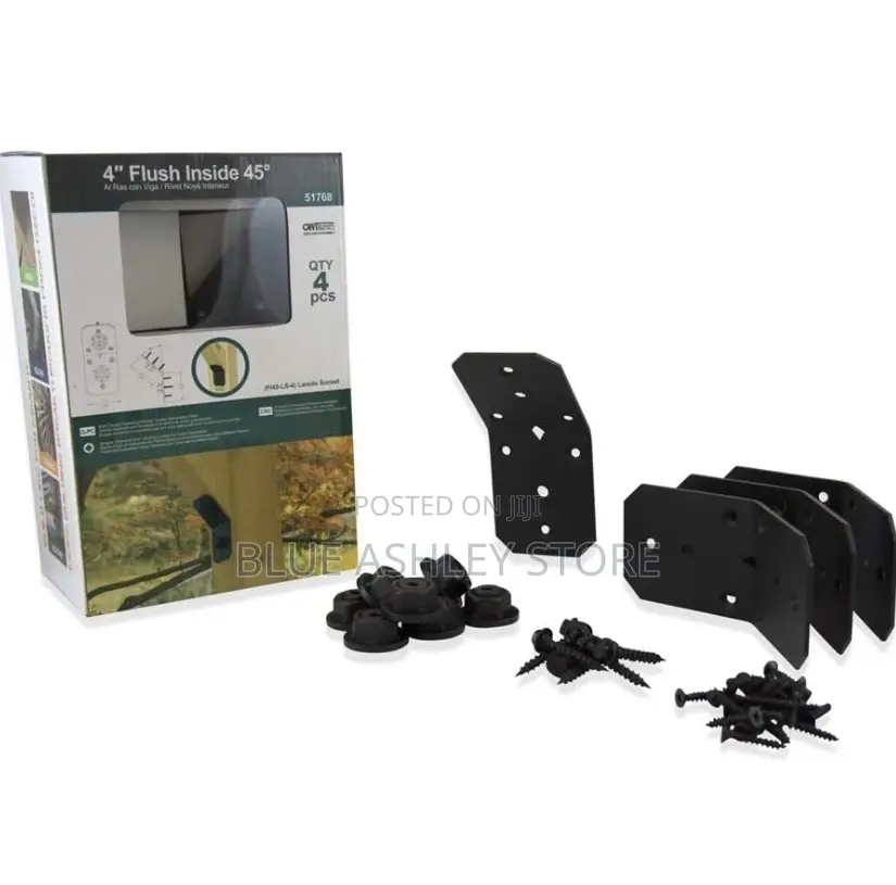 Ozco Building 4-Inch Flush Inside 45-Degree Angle Bracket