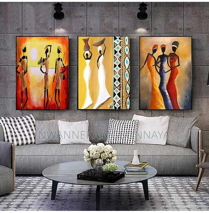 African Woman Classic Vintage Wall Art Canvas Painting