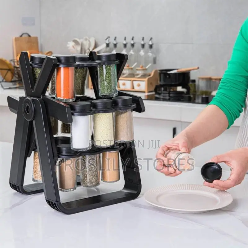 Rotating Spice Rack Revolving Spice Rack Organizer -18 Jars