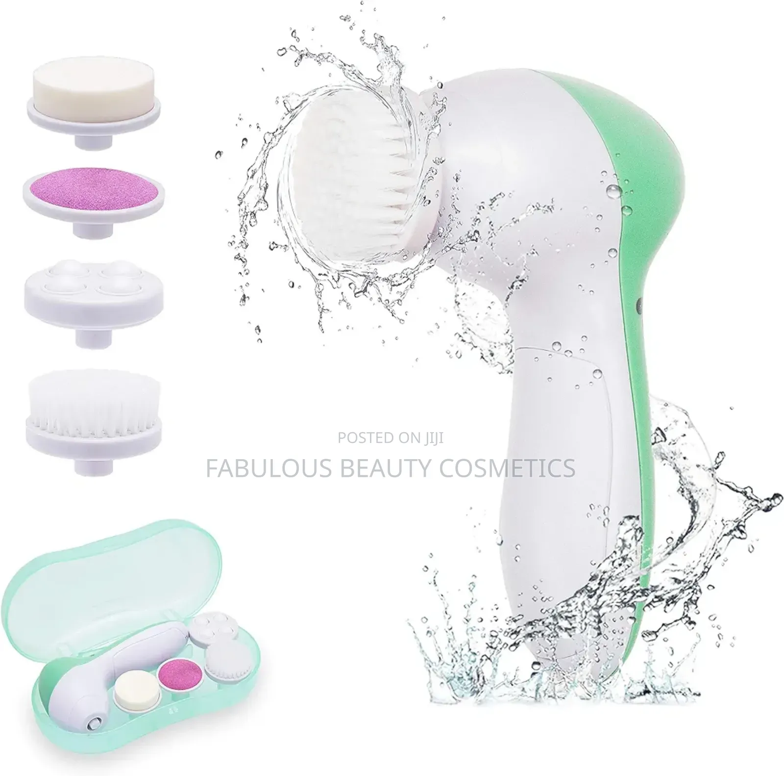 Painless Facial Brush Set Wt 4 Interchangeable Face Scrubber