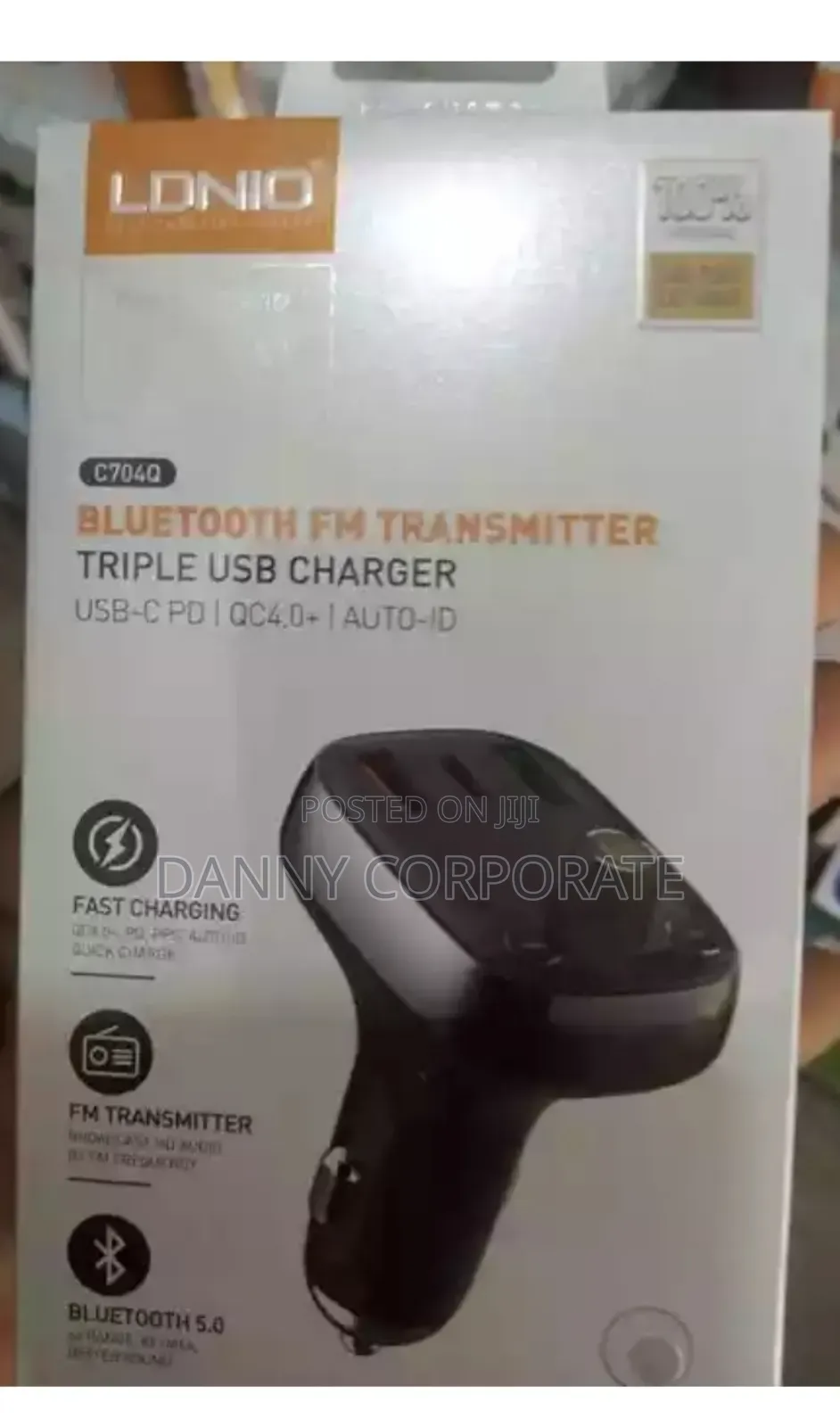 LONIO Superior Car Bluetooth Transmitter Triple Charger