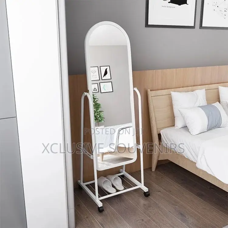 Large Stand Up Antique Movable Full Body Dressing Mirror