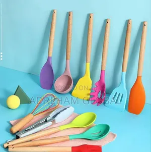 12piece Colorful Silicone Kitchenware Set Non-Stick Spoon