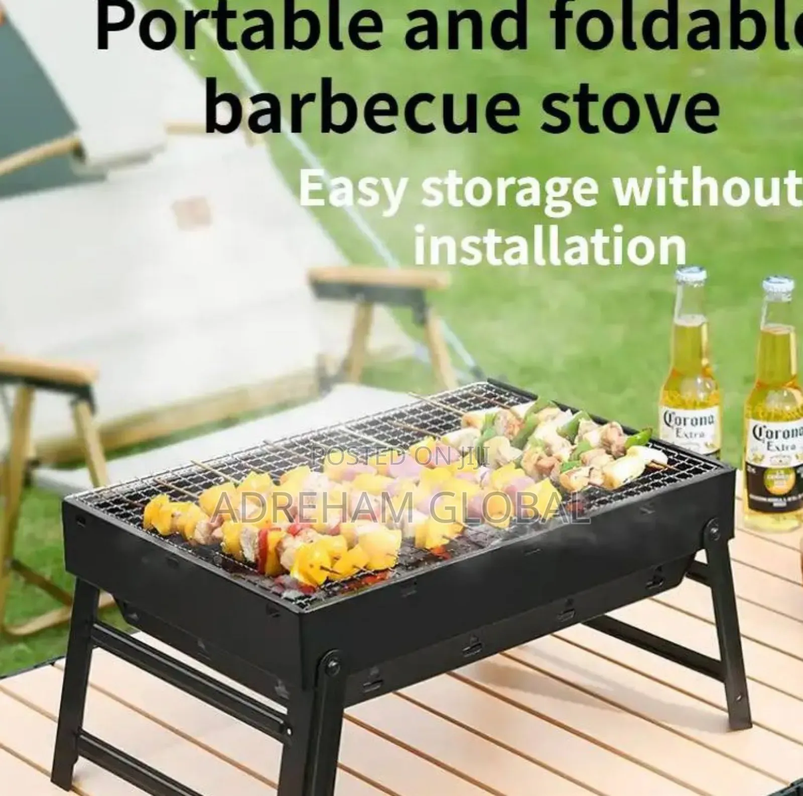 Portable Barbecue Stove With Foldable Barbecue Rack,Smokeles
