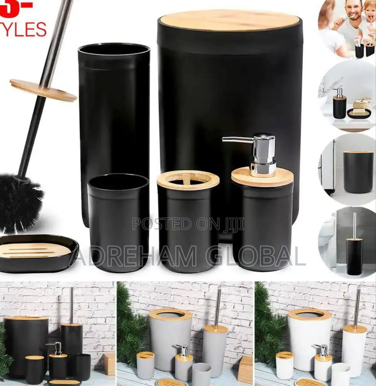 Bathroom Accessories Set of 6,With Toothbrush Holder,Soap