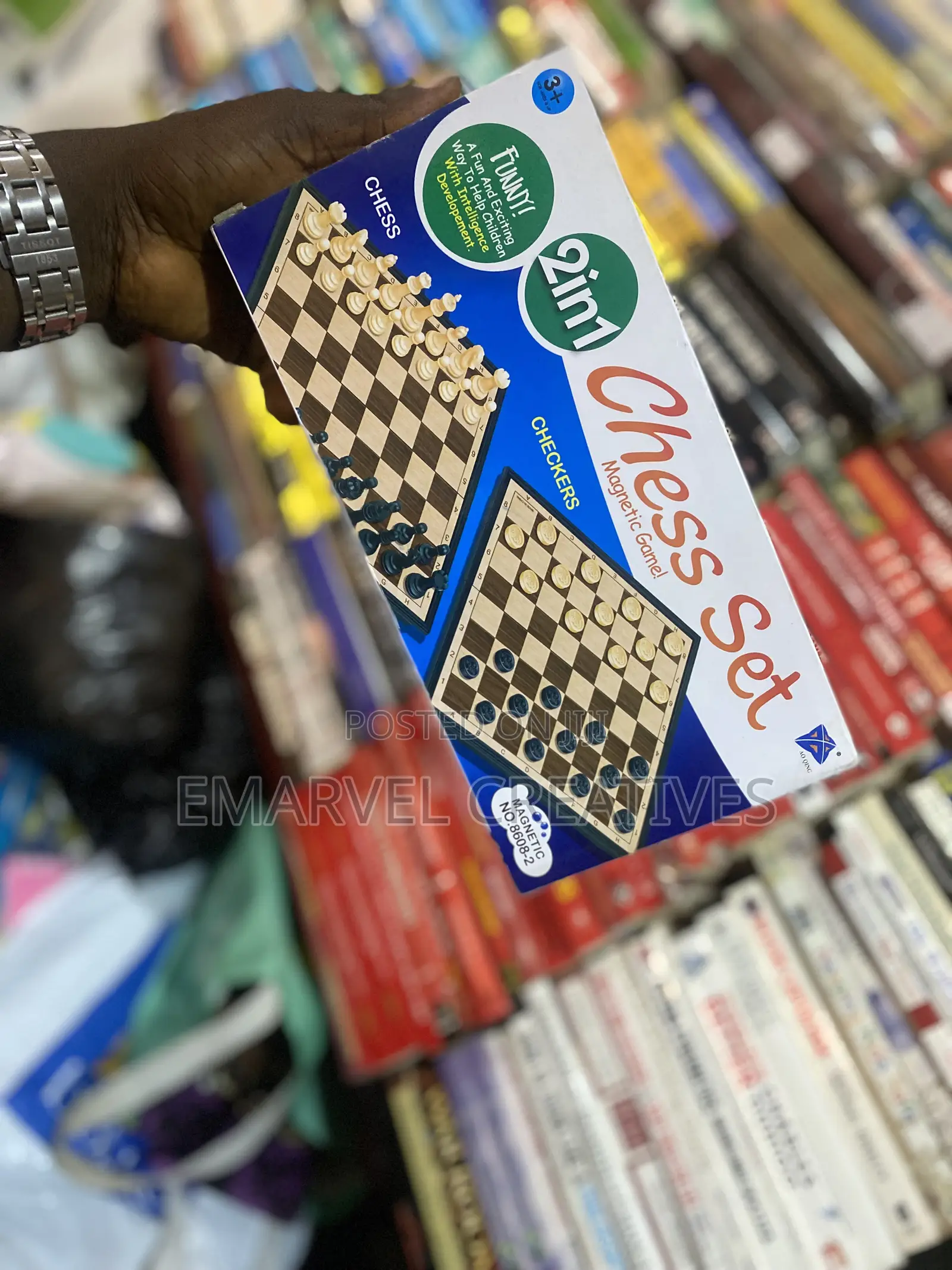 2 in 1 Magnetic Chess Board and Draught Board