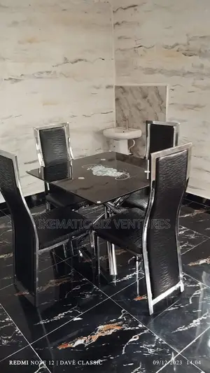 Unique Glass Dinning Table With 4 Chairs