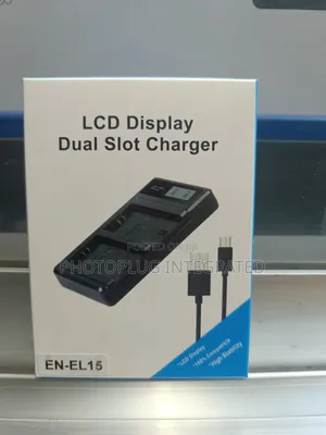 En-EL15 LCD Display Dual Slot Battery Charger With USB Outpu