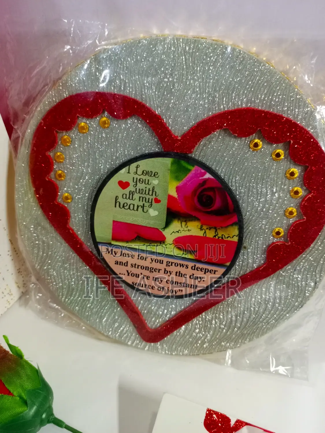 Lovers Package: Simple Frame Rose Flower in a Fancy Bag 03