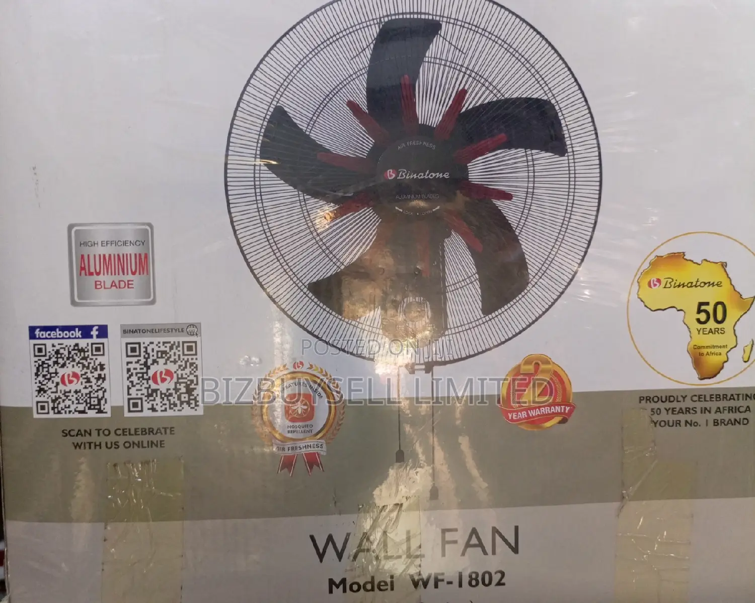 18" Iron Blade Binatone Wall Fan.