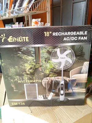 18 Inches Rechargeable Fan With Solar Panel