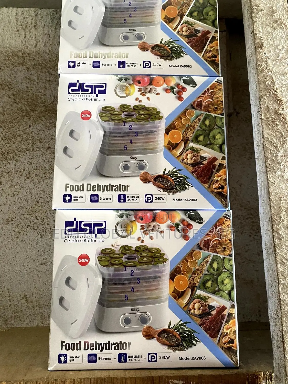 DSP 5 Layers Food Dehydrator 240watts. (Professional).