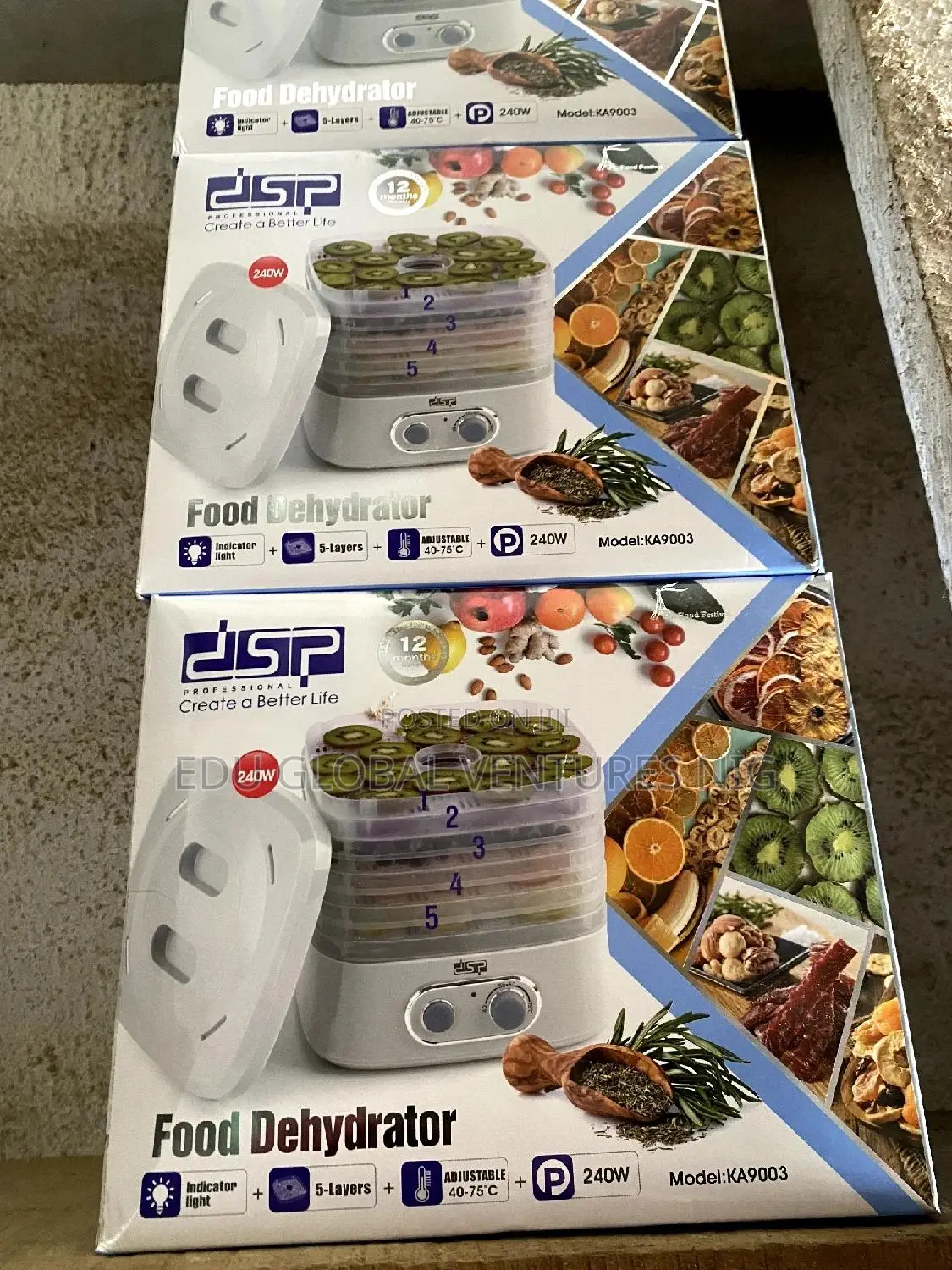 DSP 5 Layers Food Dehydrator 240watts. (Professional).
