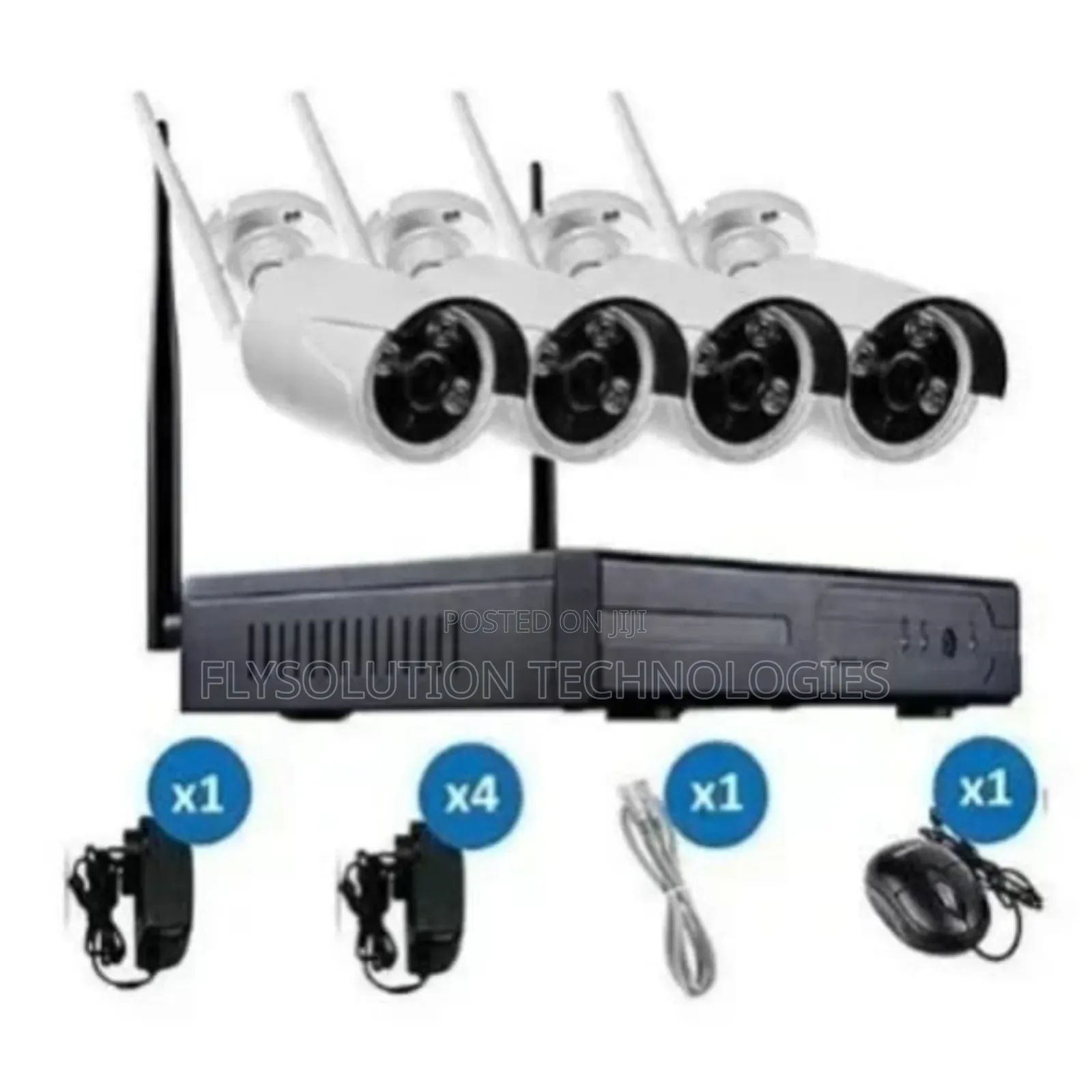 4 Channel Wifi Wireless NVR Camera Kit - Complete Set