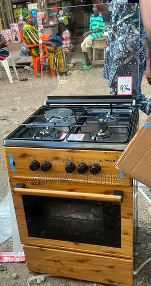 Maxi Gas Cooker 3+1 (60*60 )Wood Finish