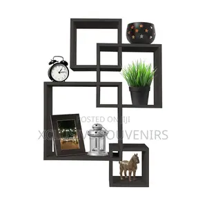 Easy to Assemble 4 Cube Intersecting Floating Shelves