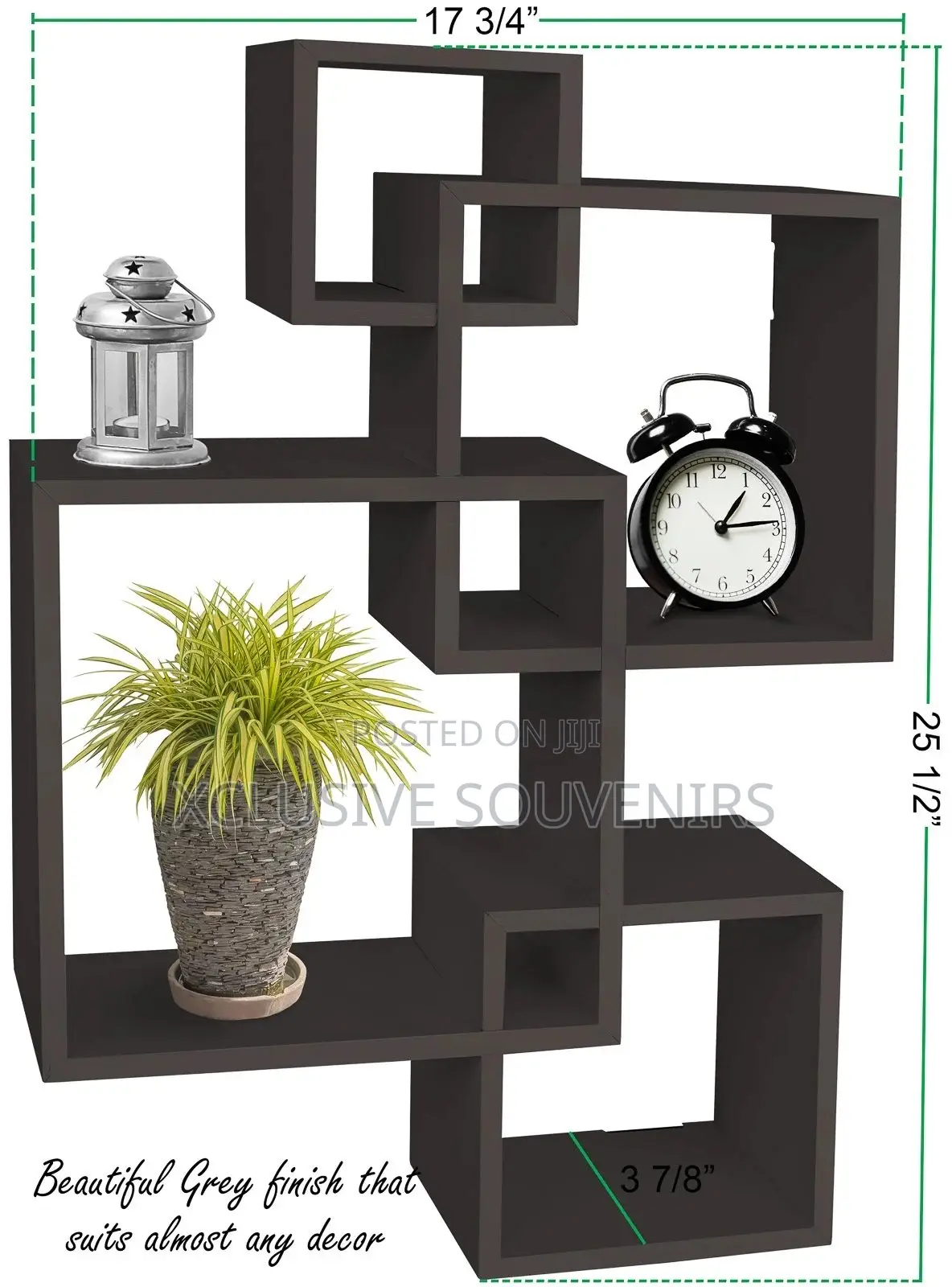 Easy to Assemble 4 Cube Intersecting Floating Shelves