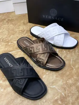 Photo - Original Versace Men Luxury Leather Slippers