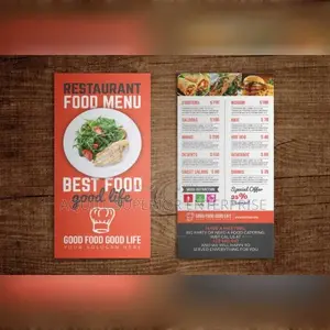 Food Menu Printing for Restaurants