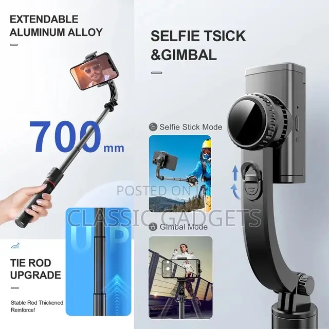 Lo8 Gimbal Stabilizer Selfie Stick Tripod