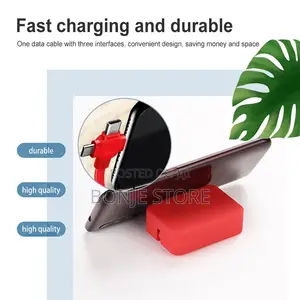 3-1 Charging Cable Roll Retractable Bracket With Phone Stand