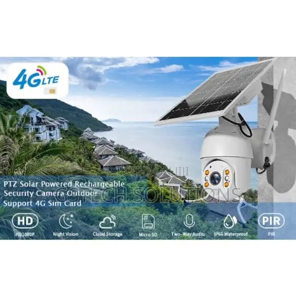 4g Sim Security Surveillance Waterproof Solar PTZ Camera