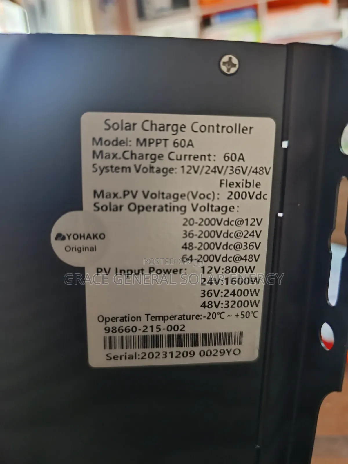 60A Yohako MPPT Charge Controller