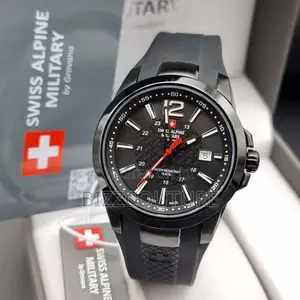 Original Swiss Alpine Military Resistance Black Rubber Watch