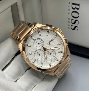 Original Boss Chronograph Rose Gold Chain Watch Is Available