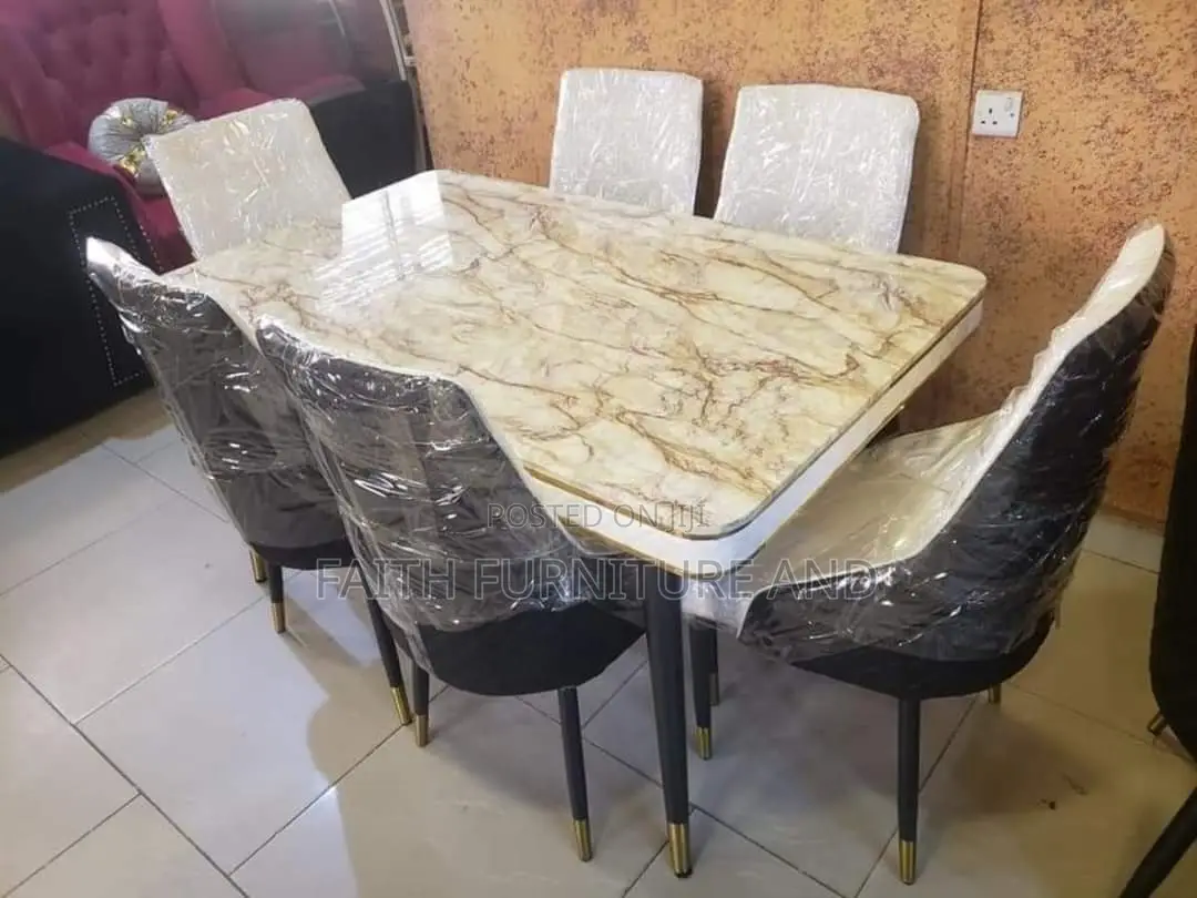 Marble Dinning Table and 6 Chairs