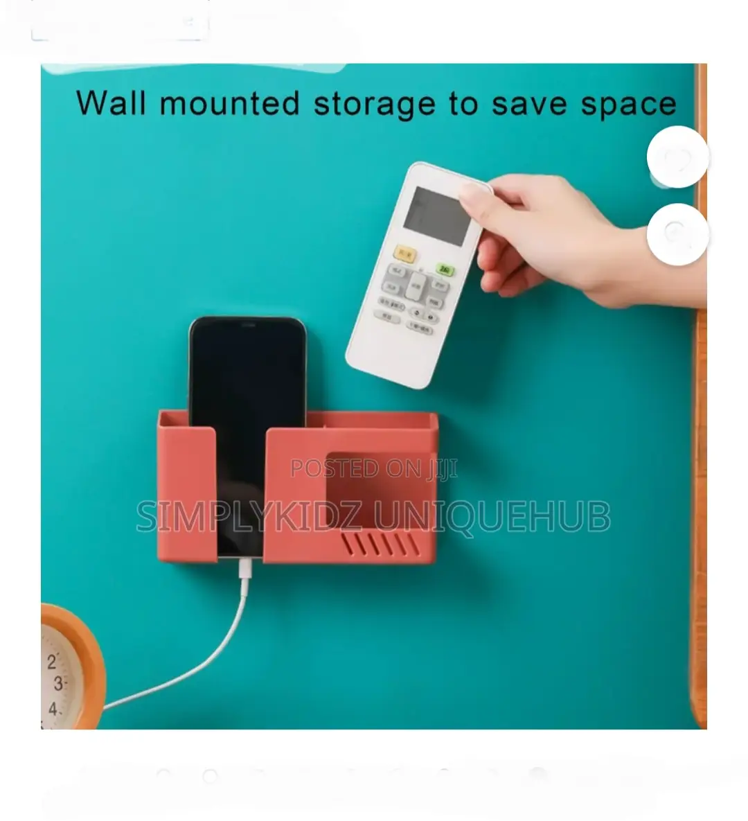 Wall Mount Phone Holder and Remote Organizer