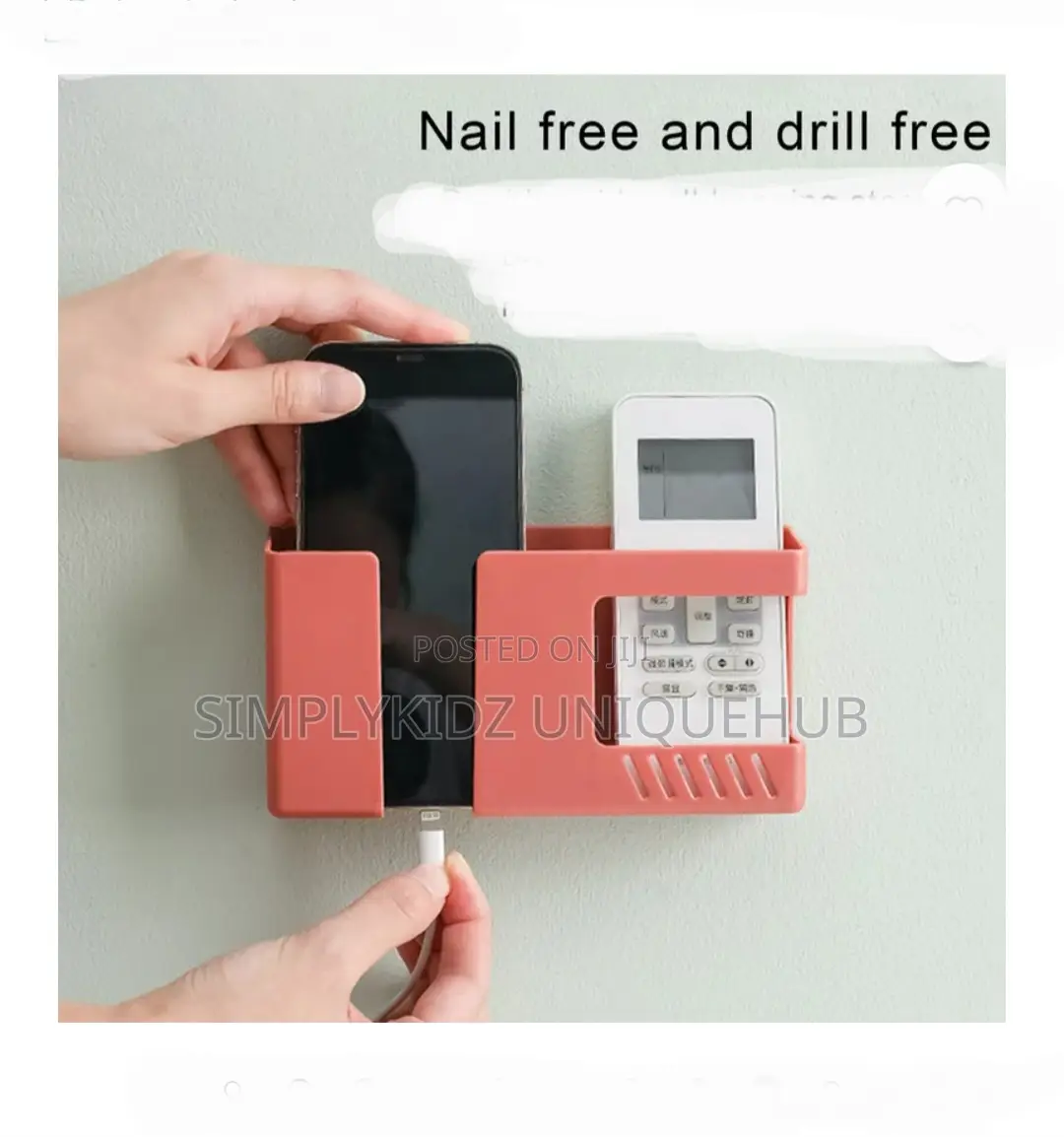 Wall Mount Phone Holder and Remote Organizer
