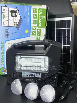 Solar Home Office Lighting System With Bluetooth Mp3 3 Bulbs