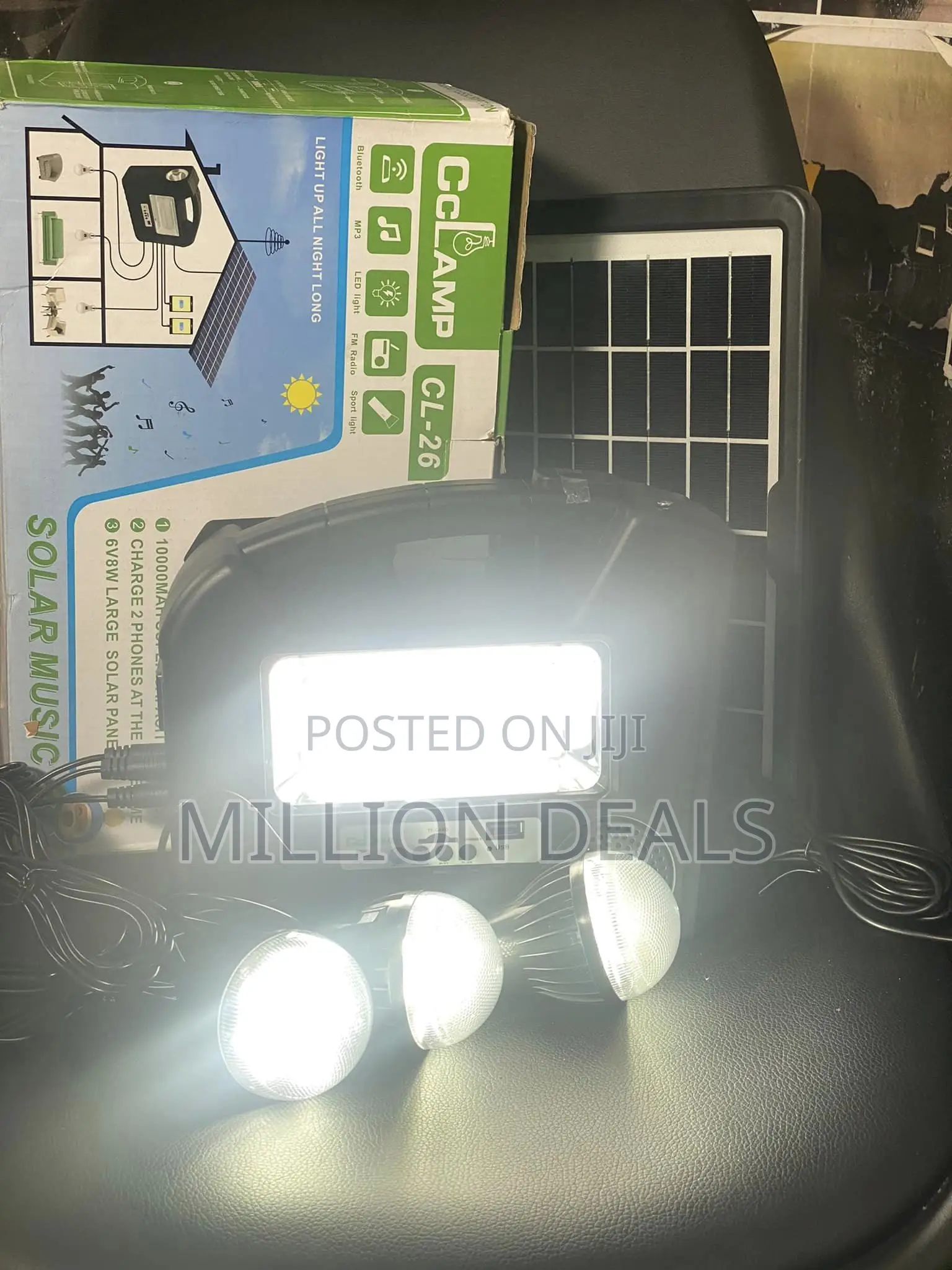 Solar Home Office Lighting System With Bluetooth Mp3 3 Bulbs