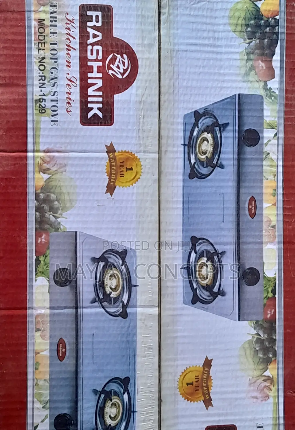 Rashnik Stainless Double Table Gas Burner