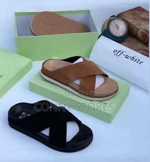 Premium Offwhite Cross Men Slippers L