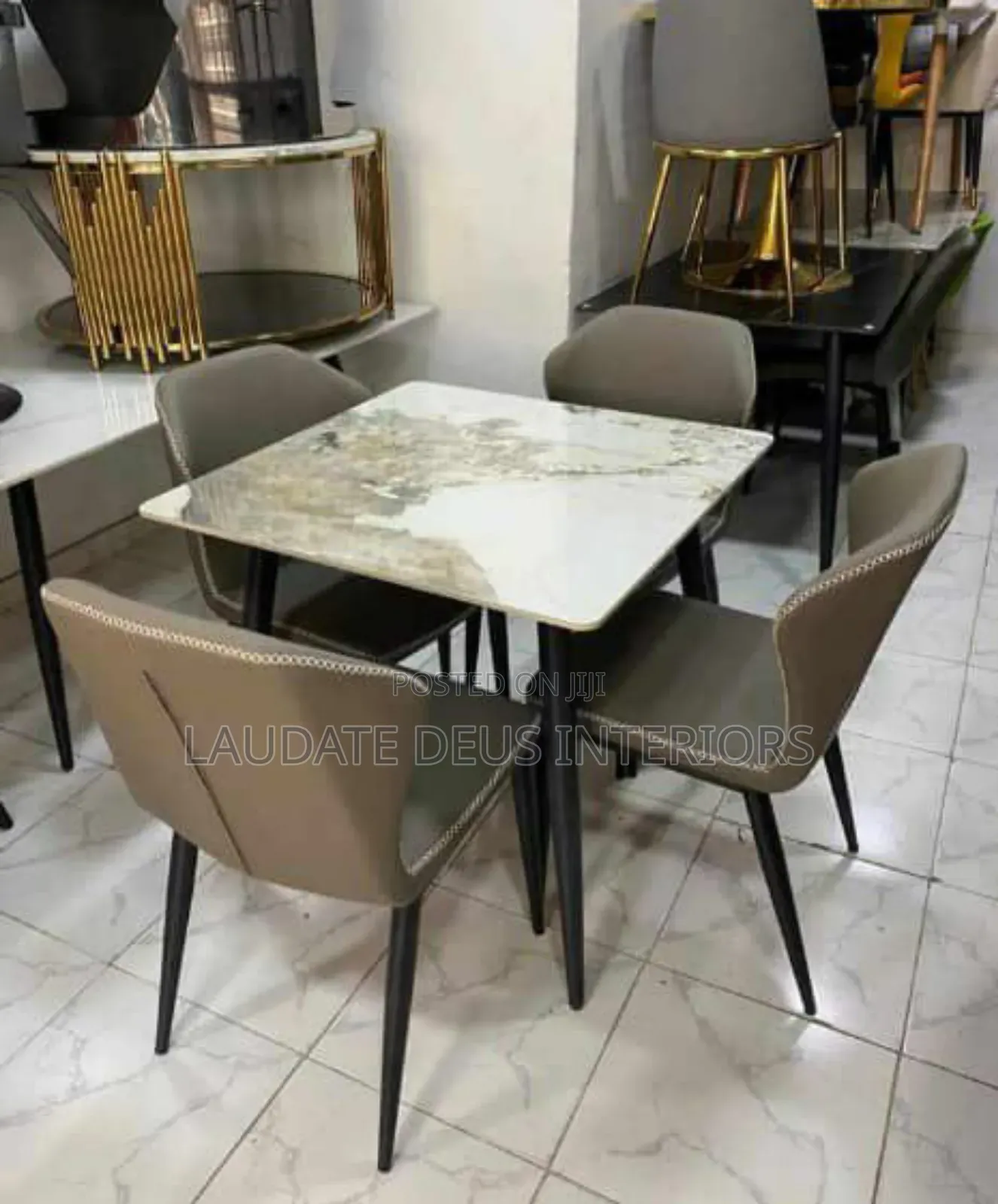 New Imported Classic Mini Marble Top Dining Set