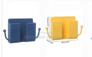 Wall Mount Phone Holder and Remote Organizer With Handle