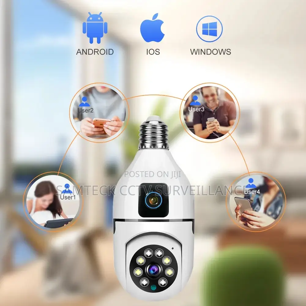 Wifi Double Lens PTZ Bulb Camera