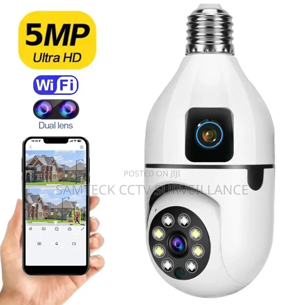 Wifi Double Lens PTZ Bulb Camera