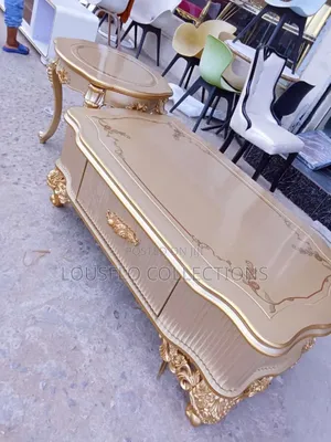 Golden Royal Table With 2 Side Table