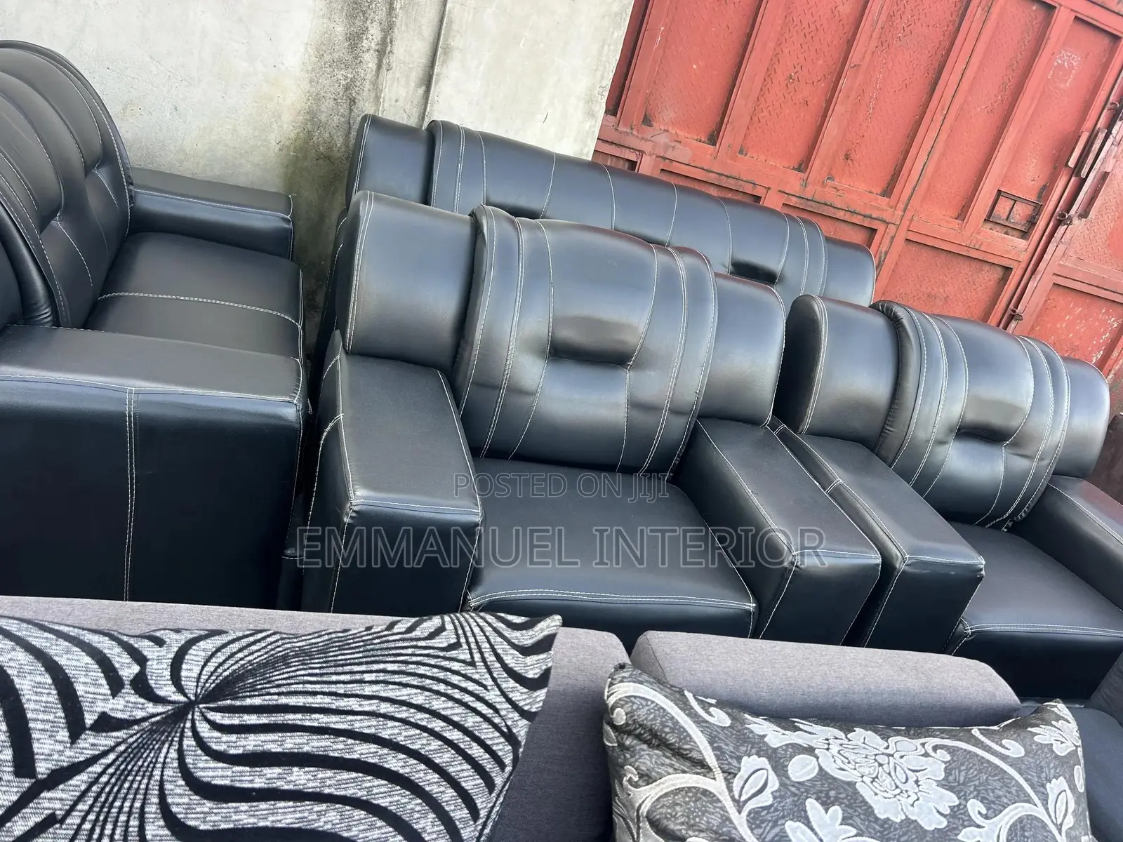 A Standard 7 Seater Leather Sofa