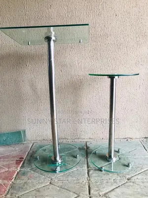 High Quality Thick Glass Single Pole Pulpit For Church