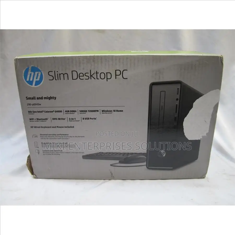 New Desktop Computer HP Slimline 290 4GB Intel Celeron SSD 500GB