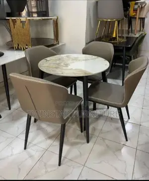New Modern Marble Top 4 Seaters Dinning Set