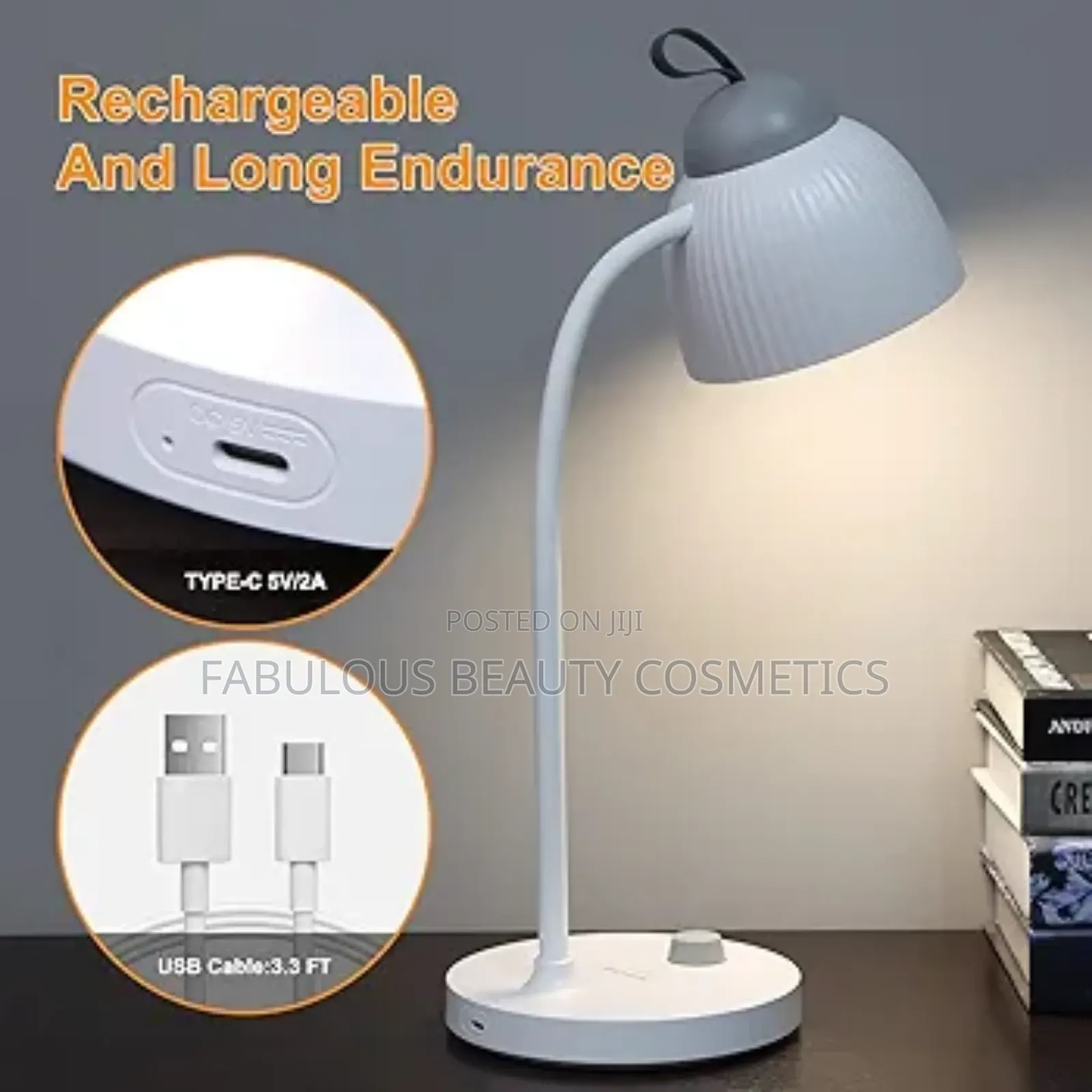 Minimalist LED Desk Lamp, Cordless/Rechargeable