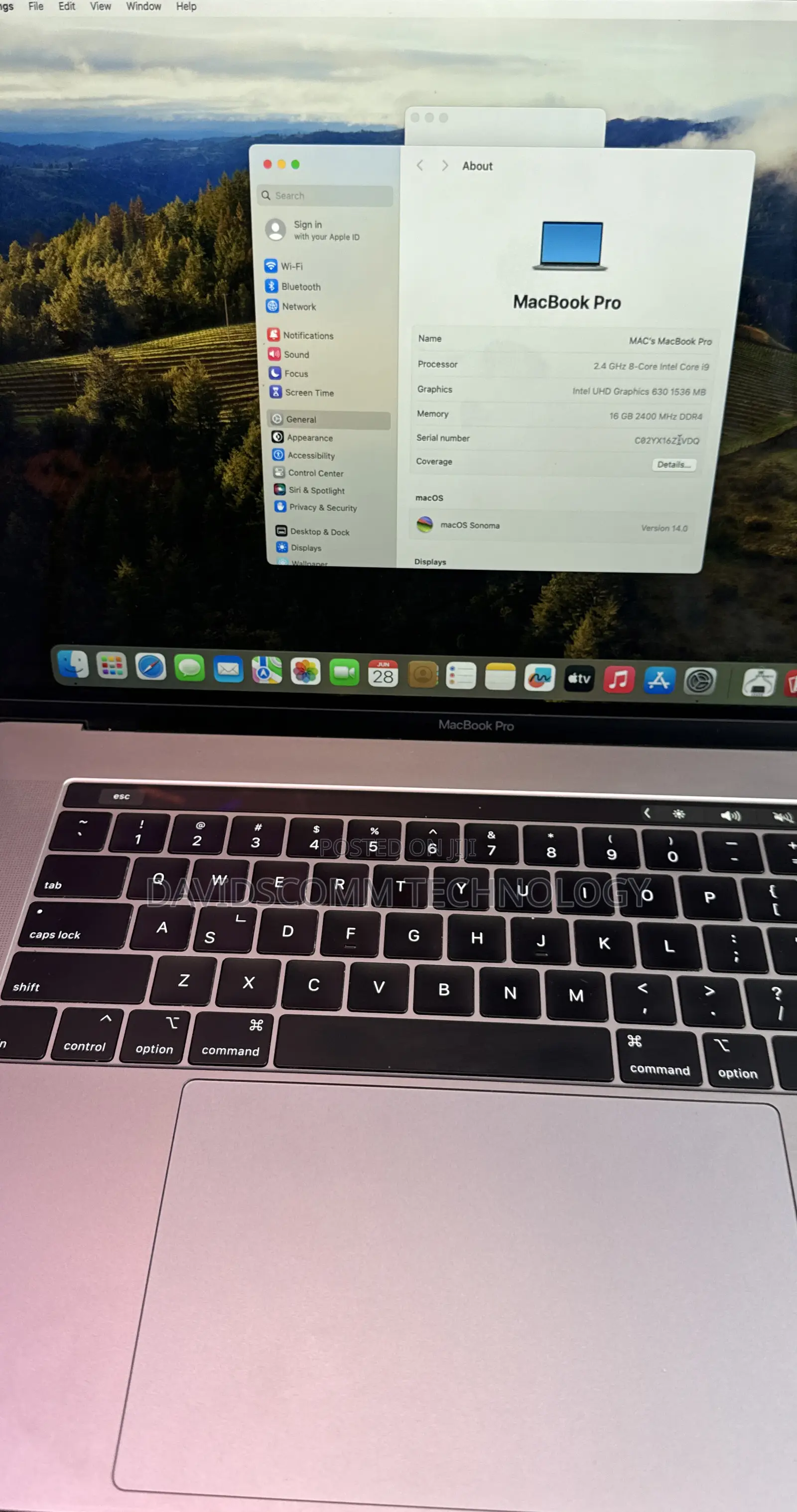 Laptop Apple MacBook Pro 2019 16GB Intel Core i9 SSD 512GB