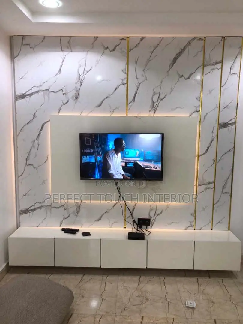 Thunder Strikes Tv Console With Lighting and Flutter Panel