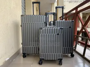 Set of Quality Gray Aluminum Frame Travel Luggage